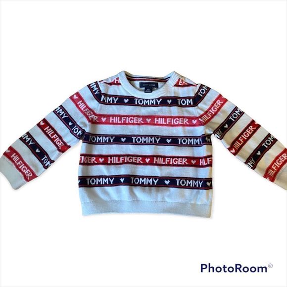 2/$30 🌻 Tommy Hilfiger: Stripes & Logo Knit Sweater - Picture 3 of 7